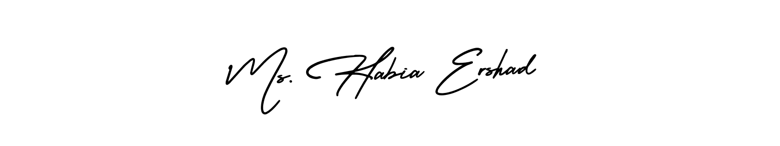 AmerikaSignatureDemo-Regular is a professional signature style that is perfect for those who want to add a touch of class to their signature. It is also a great choice for those who want to make their signature more unique. Get Ms. Habia Ershad name to fancy signature for free. Ms. Habia Ershad signature style 3 images and pictures png