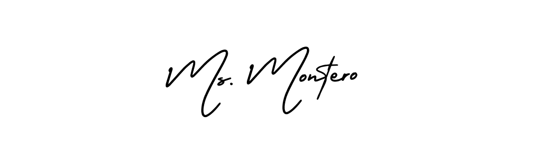 Use a signature maker to create a handwritten signature online. With this signature software, you can design (AmerikaSignatureDemo-Regular) your own signature for name Ms. Montero. Ms. Montero signature style 3 images and pictures png