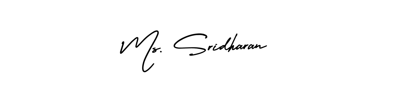 The best way (AmerikaSignatureDemo-Regular) to make a short signature is to pick only two or three words in your name. The name Ms. Sridharan include a total of six letters. For converting this name. Ms. Sridharan signature style 3 images and pictures png