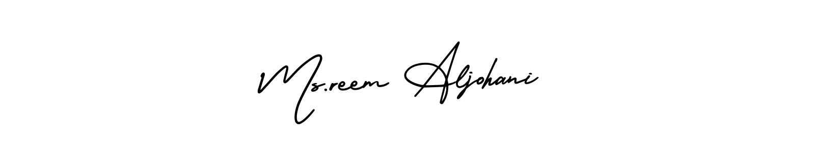How to make Ms.reem Aljohani name signature. Use AmerikaSignatureDemo-Regular style for creating short signs online. This is the latest handwritten sign. Ms.reem Aljohani signature style 3 images and pictures png