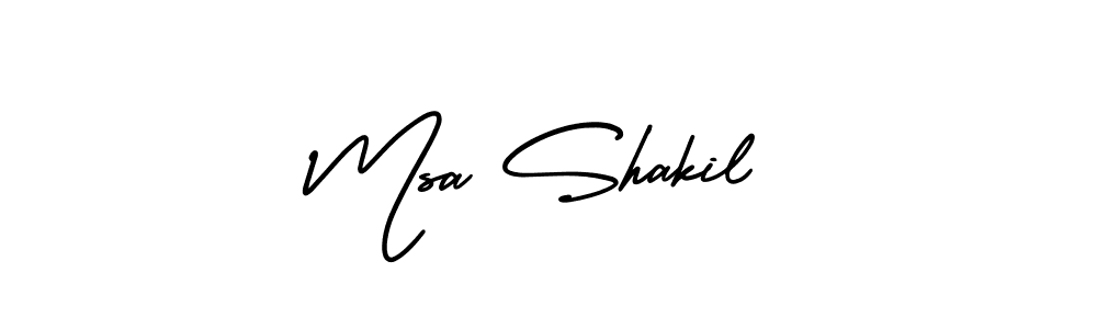 Create a beautiful signature design for name Msa Shakil. With this signature (AmerikaSignatureDemo-Regular) fonts, you can make a handwritten signature for free. Msa Shakil signature style 3 images and pictures png