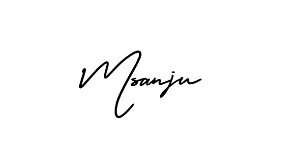 How to make Msanju signature? AmerikaSignatureDemo-Regular is a professional autograph style. Create handwritten signature for Msanju name. Msanju signature style 3 images and pictures png