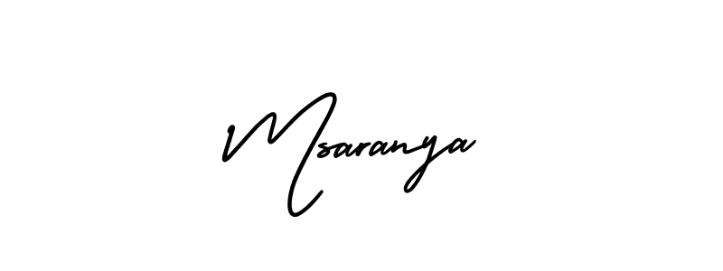 Msaranya stylish signature style. Best Handwritten Sign (AmerikaSignatureDemo-Regular) for my name. Handwritten Signature Collection Ideas for my name Msaranya. Msaranya signature style 3 images and pictures png