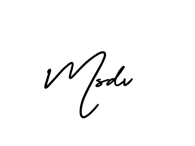 How to make Msdv name signature. Use AmerikaSignatureDemo-Regular style for creating short signs online. This is the latest handwritten sign. Msdv signature style 3 images and pictures png