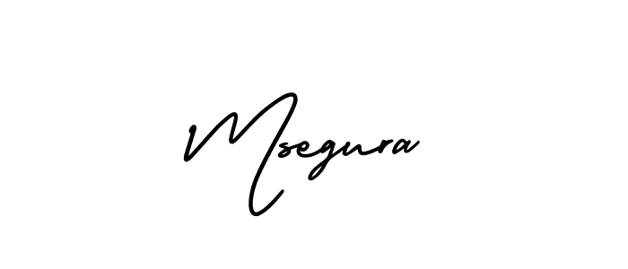 How to make Msegura name signature. Use AmerikaSignatureDemo-Regular style for creating short signs online. This is the latest handwritten sign. Msegura signature style 3 images and pictures png