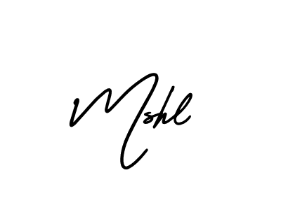 Make a beautiful signature design for name Mshl. With this signature (AmerikaSignatureDemo-Regular) style, you can create a handwritten signature for free. Mshl signature style 3 images and pictures png