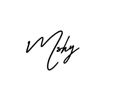 Create a beautiful signature design for name Mshy. With this signature (AmerikaSignatureDemo-Regular) fonts, you can make a handwritten signature for free. Mshy signature style 3 images and pictures png