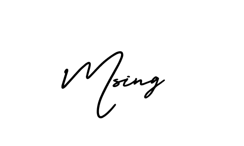 The best way (AmerikaSignatureDemo-Regular) to make a short signature is to pick only two or three words in your name. The name Msing include a total of six letters. For converting this name. Msing signature style 3 images and pictures png