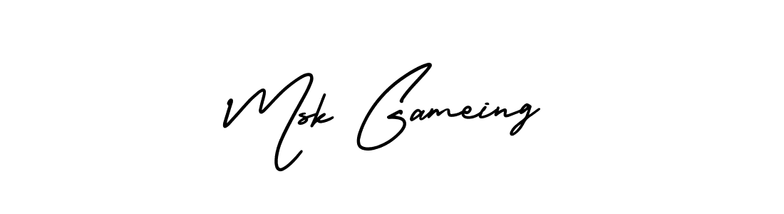 Use a signature maker to create a handwritten signature online. With this signature software, you can design (AmerikaSignatureDemo-Regular) your own signature for name Msk Gameing. Msk Gameing signature style 3 images and pictures png