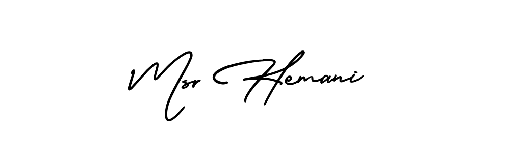 How to make Msr Hemani name signature. Use AmerikaSignatureDemo-Regular style for creating short signs online. This is the latest handwritten sign. Msr Hemani signature style 3 images and pictures png