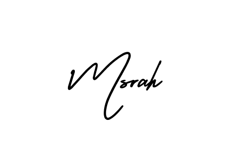 The best way (AmerikaSignatureDemo-Regular) to make a short signature is to pick only two or three words in your name. The name Msrah include a total of six letters. For converting this name. Msrah signature style 3 images and pictures png