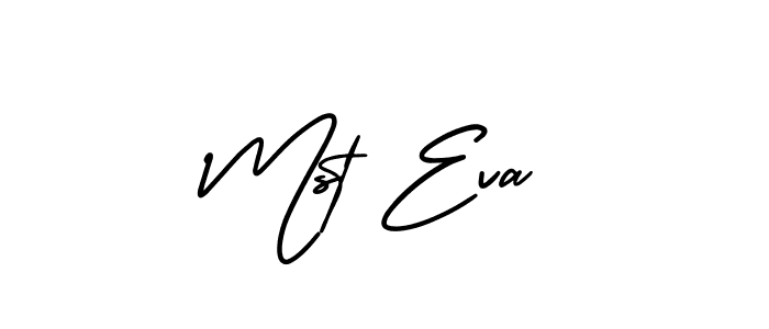 How to make Mst Eva signature? AmerikaSignatureDemo-Regular is a professional autograph style. Create handwritten signature for Mst Eva name. Mst Eva signature style 3 images and pictures png