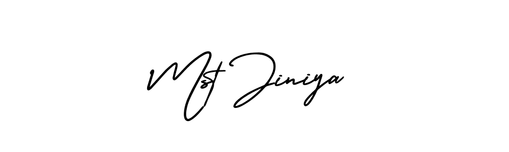 Mst Jiniya stylish signature style. Best Handwritten Sign (AmerikaSignatureDemo-Regular) for my name. Handwritten Signature Collection Ideas for my name Mst Jiniya. Mst Jiniya signature style 3 images and pictures png