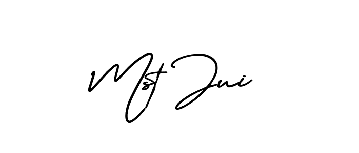 Use a signature maker to create a handwritten signature online. With this signature software, you can design (AmerikaSignatureDemo-Regular) your own signature for name Mst Jui. Mst Jui signature style 3 images and pictures png