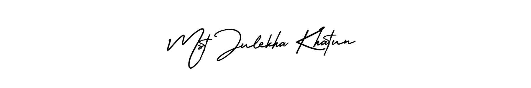 AmerikaSignatureDemo-Regular is a professional signature style that is perfect for those who want to add a touch of class to their signature. It is also a great choice for those who want to make their signature more unique. Get Mst Julekha Khatun name to fancy signature for free. Mst Julekha Khatun signature style 3 images and pictures png
