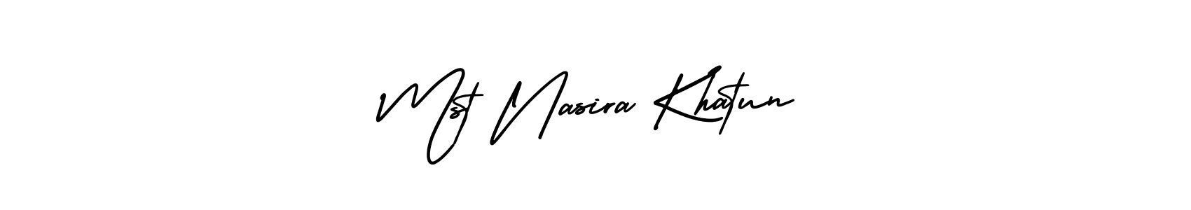 Use a signature maker to create a handwritten signature online. With this signature software, you can design (AmerikaSignatureDemo-Regular) your own signature for name Mst Nasira Khatun. Mst Nasira Khatun signature style 3 images and pictures png