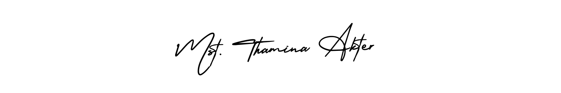 Use a signature maker to create a handwritten signature online. With this signature software, you can design (AmerikaSignatureDemo-Regular) your own signature for name Mst. Thamina Akter. Mst. Thamina Akter signature style 3 images and pictures png