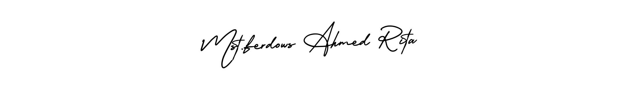 AmerikaSignatureDemo-Regular is a professional signature style that is perfect for those who want to add a touch of class to their signature. It is also a great choice for those who want to make their signature more unique. Get Mst.ferdows Ahmed Rita name to fancy signature for free. Mst.ferdows Ahmed Rita signature style 3 images and pictures png