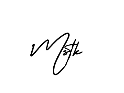 Make a beautiful signature design for name Mstk. With this signature (AmerikaSignatureDemo-Regular) style, you can create a handwritten signature for free. Mstk signature style 3 images and pictures png