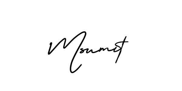 Create a beautiful signature design for name Msumit. With this signature (AmerikaSignatureDemo-Regular) fonts, you can make a handwritten signature for free. Msumit signature style 3 images and pictures png
