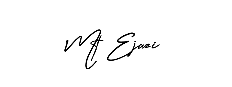 Similarly AmerikaSignatureDemo-Regular is the best handwritten signature design. Signature creator online .You can use it as an online autograph creator for name Mt Ejazi. Mt Ejazi signature style 3 images and pictures png
