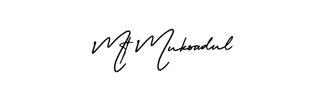 Make a beautiful signature design for name Mt Muksadul. With this signature (AmerikaSignatureDemo-Regular) style, you can create a handwritten signature for free. Mt Muksadul signature style 3 images and pictures png