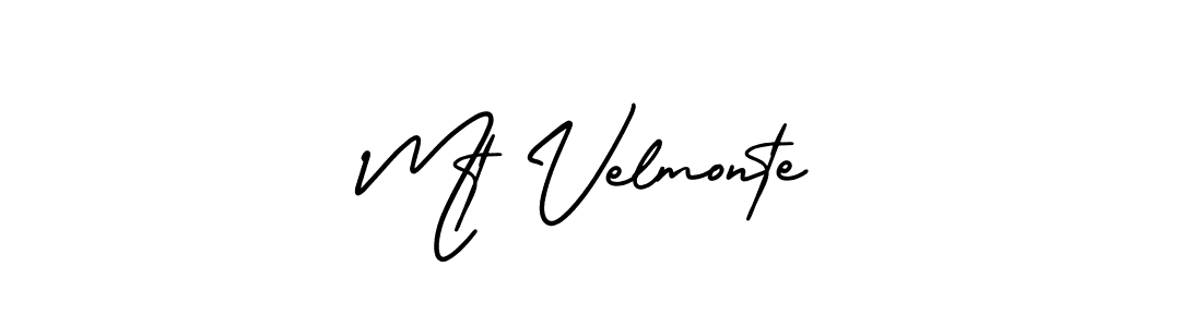 The best way (AmerikaSignatureDemo-Regular) to make a short signature is to pick only two or three words in your name. The name Mt Velmonte include a total of six letters. For converting this name. Mt Velmonte signature style 3 images and pictures png