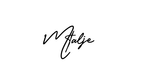 Use a signature maker to create a handwritten signature online. With this signature software, you can design (AmerikaSignatureDemo-Regular) your own signature for name Mtalje. Mtalje signature style 3 images and pictures png