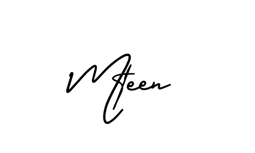 How to make Mteen name signature. Use AmerikaSignatureDemo-Regular style for creating short signs online. This is the latest handwritten sign. Mteen signature style 3 images and pictures png
