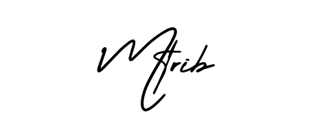 The AmerikaSignatureDemo-Regular signature style provides a bold statement for name Mtrib. Designed for business owners, executives, and leaders. Mtrib signature style 3 images and pictures png