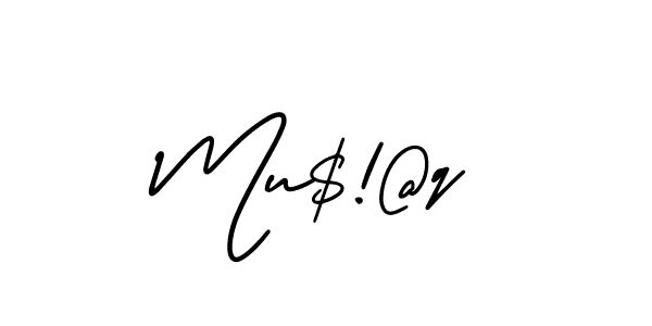How to make Mu$!@q name signature. Use AmerikaSignatureDemo-Regular style for creating short signs online. This is the latest handwritten sign. Mu$!@q signature style 3 images and pictures png