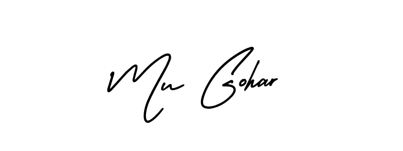 Mu Gohar stylish signature style. Best Handwritten Sign (AmerikaSignatureDemo-Regular) for my name. Handwritten Signature Collection Ideas for my name Mu Gohar. Mu Gohar signature style 3 images and pictures png