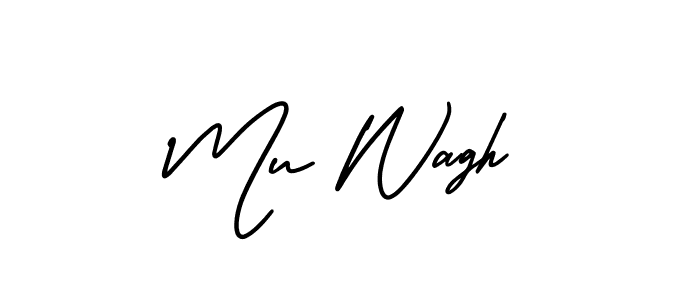 Mu Wagh stylish signature style. Best Handwritten Sign (AmerikaSignatureDemo-Regular) for my name. Handwritten Signature Collection Ideas for my name Mu Wagh. Mu Wagh signature style 3 images and pictures png