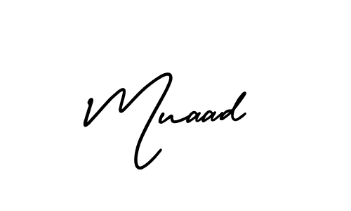 Make a beautiful signature design for name Muaad. With this signature (AmerikaSignatureDemo-Regular) style, you can create a handwritten signature for free. Muaad signature style 3 images and pictures png