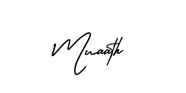 Use a signature maker to create a handwritten signature online. With this signature software, you can design (AmerikaSignatureDemo-Regular) your own signature for name Muaath. Muaath signature style 3 images and pictures png