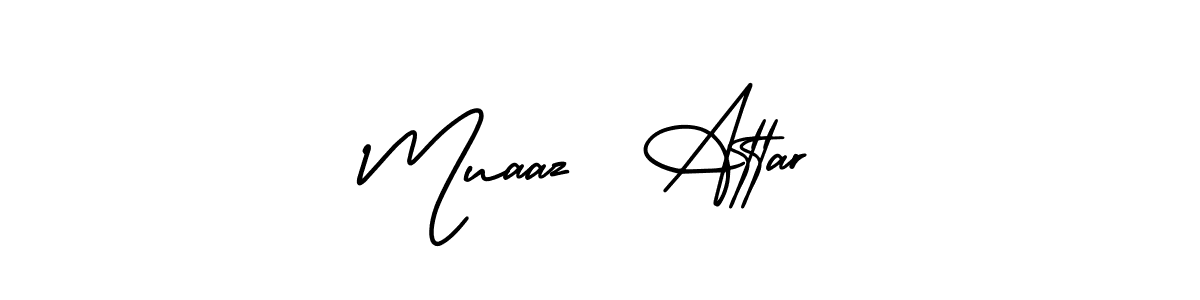 Use a signature maker to create a handwritten signature online. With this signature software, you can design (AmerikaSignatureDemo-Regular) your own signature for name Muaaz  Attar. Muaaz  Attar signature style 3 images and pictures png