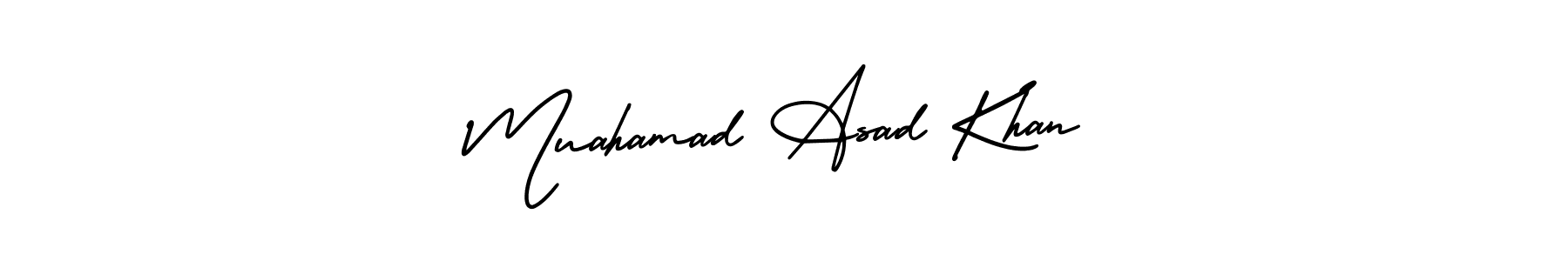 You can use this online signature creator to create a handwritten signature for the name Muahamad Asad Khan. This is the best online autograph maker. Muahamad Asad Khan signature style 3 images and pictures png