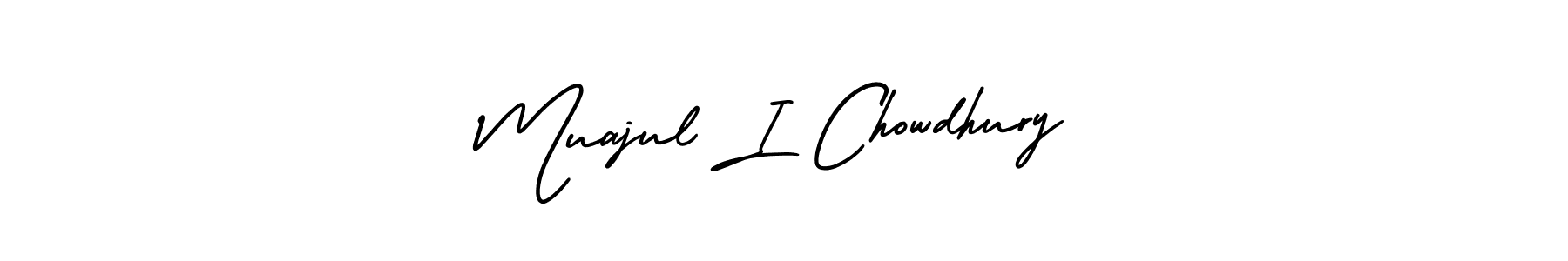 This is the best signature style for the Muajul I Chowdhury name. Also you like these signature font (AmerikaSignatureDemo-Regular). Mix name signature. Muajul I Chowdhury signature style 3 images and pictures png