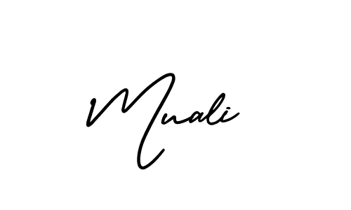 How to make Muali signature? AmerikaSignatureDemo-Regular is a professional autograph style. Create handwritten signature for Muali name. Muali signature style 3 images and pictures png