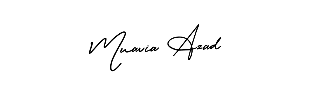 Design your own signature with our free online signature maker. With this signature software, you can create a handwritten (AmerikaSignatureDemo-Regular) signature for name Muavia Azad. Muavia Azad signature style 3 images and pictures png