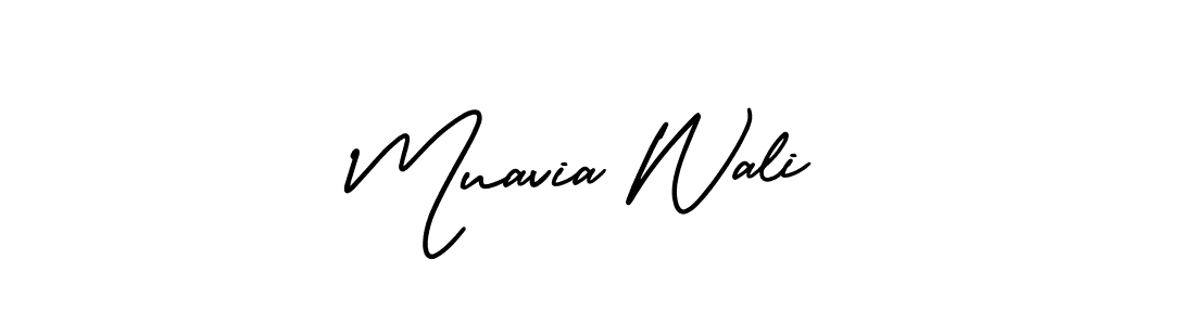 How to Draw Muavia Wali signature style? AmerikaSignatureDemo-Regular is a latest design signature styles for name Muavia Wali. Muavia Wali signature style 3 images and pictures png