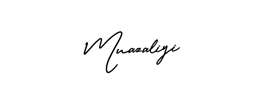 Muazaliyi stylish signature style. Best Handwritten Sign (AmerikaSignatureDemo-Regular) for my name. Handwritten Signature Collection Ideas for my name Muazaliyi. Muazaliyi signature style 3 images and pictures png