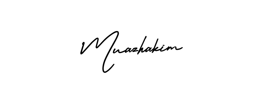 Design your own signature with our free online signature maker. With this signature software, you can create a handwritten (AmerikaSignatureDemo-Regular) signature for name Muazhakim. Muazhakim signature style 3 images and pictures png