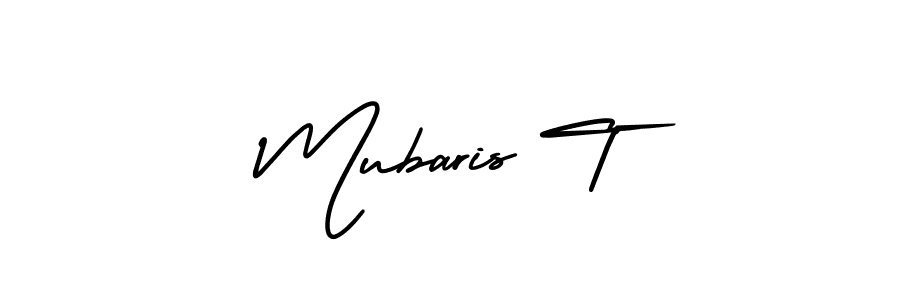 Mubaris T stylish signature style. Best Handwritten Sign (AmerikaSignatureDemo-Regular) for my name. Handwritten Signature Collection Ideas for my name Mubaris T. Mubaris T signature style 3 images and pictures png