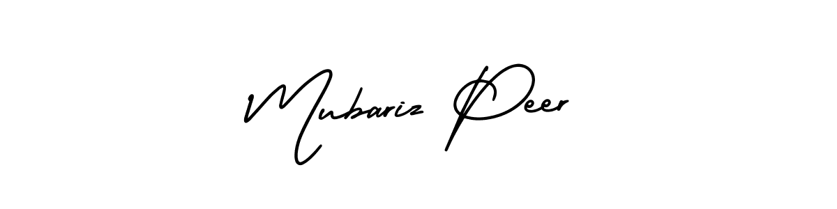 Similarly AmerikaSignatureDemo-Regular is the best handwritten signature design. Signature creator online .You can use it as an online autograph creator for name Mubariz Peer. Mubariz Peer signature style 3 images and pictures png