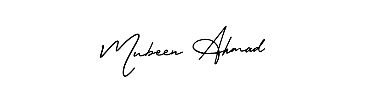 Make a beautiful signature design for name Mubeen Ahmad. With this signature (AmerikaSignatureDemo-Regular) style, you can create a handwritten signature for free. Mubeen Ahmad signature style 3 images and pictures png