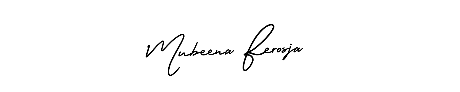 Design your own signature with our free online signature maker. With this signature software, you can create a handwritten (AmerikaSignatureDemo-Regular) signature for name Mubeena Ferosja. Mubeena Ferosja signature style 3 images and pictures png