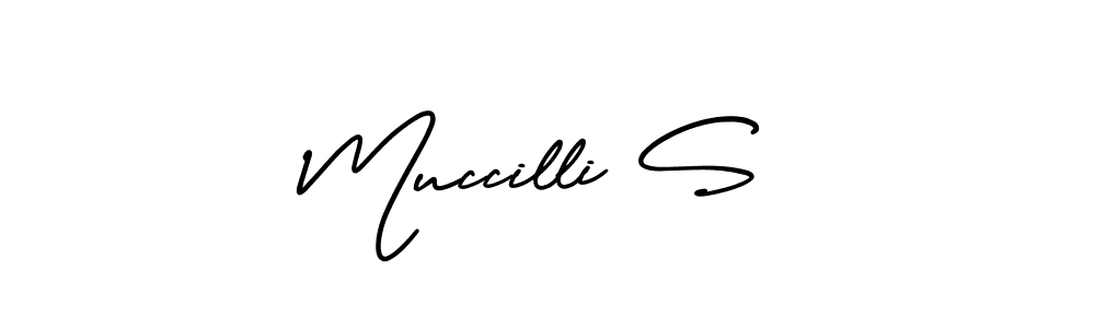 Muccilli S stylish signature style. Best Handwritten Sign (AmerikaSignatureDemo-Regular) for my name. Handwritten Signature Collection Ideas for my name Muccilli S. Muccilli S signature style 3 images and pictures png