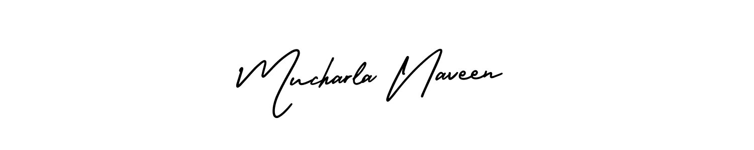 Also we have Mucharla Naveen name is the best signature style. Create professional handwritten signature collection using AmerikaSignatureDemo-Regular autograph style. Mucharla Naveen signature style 3 images and pictures png