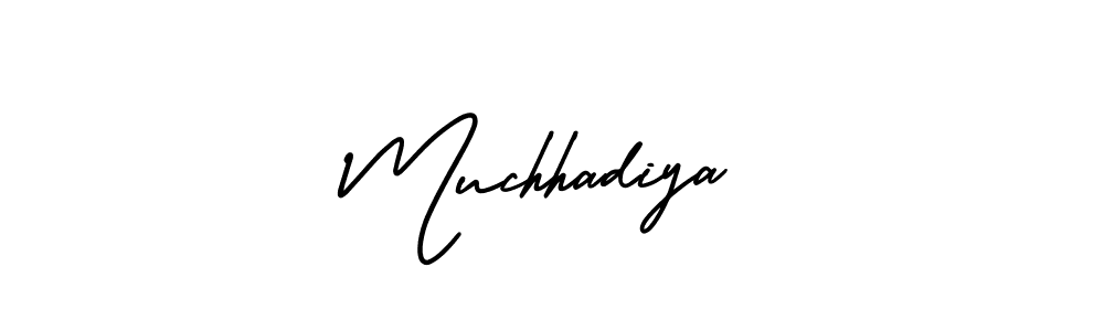 This is the best signature style for the Muchhadiya name. Also you like these signature font (AmerikaSignatureDemo-Regular). Mix name signature. Muchhadiya signature style 3 images and pictures png